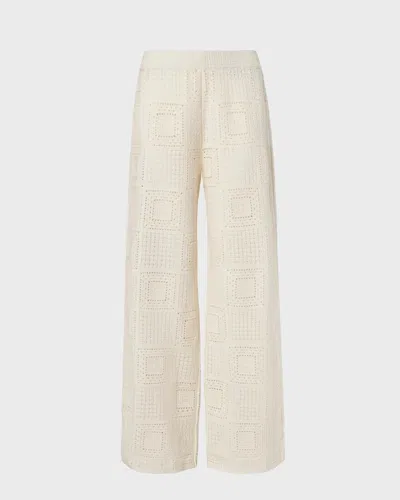 Malina Aleya Wide Crochet Pants Vanilj In Multi