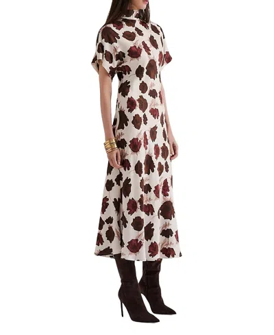 Malina Alivia Short Sleeve Satin Midi Dress In Multi