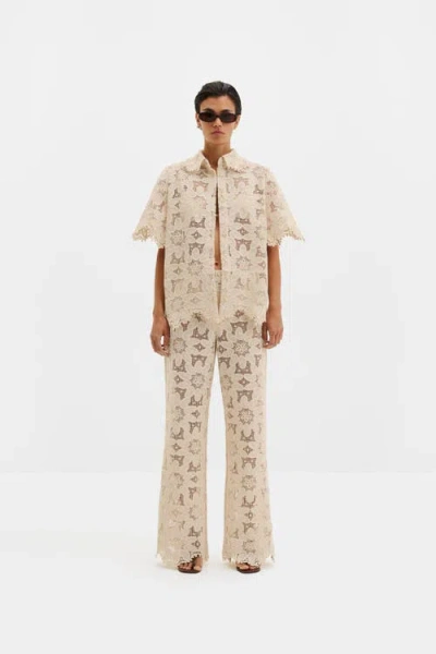 Malina Ari Guipure Lace Shirt In Neutral