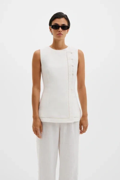 Malina Arwen Button Detailed Vest In White