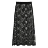 Malina Floral-lace Midi Skirt In Black