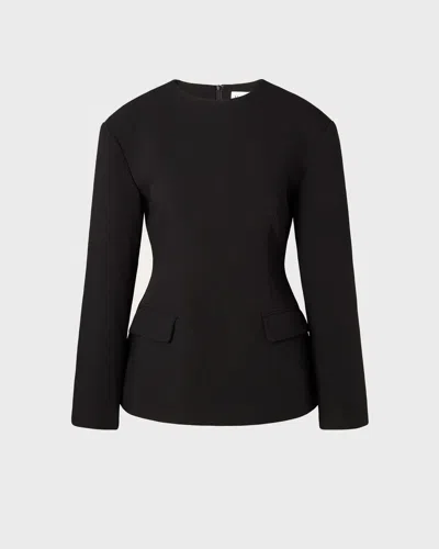 Malina Blouse Athina Tailored Long Sleeve In Black