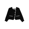 Malina Buttoned Cropped Jacket In Black