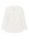 Malina Buttoned Tweed Jacket In White