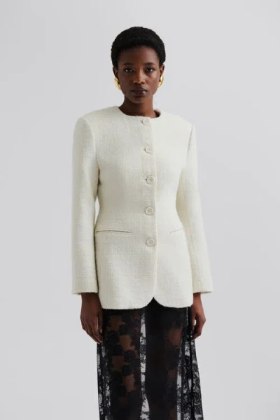 MALINA MALINA CAROL TEXTURED ROUND NECK BLAZER