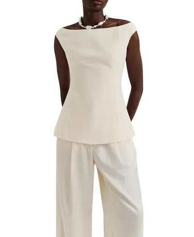 Malina Diora Half Off Shoulder Top In Neutral