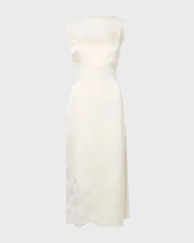 Malina Dress Desire Lace Trimmed Cut Out Midi In White