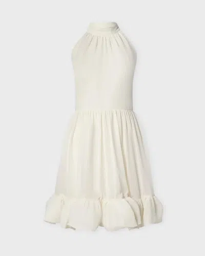 Malina Klänning Fern Halterneck Ruffled Mini Vit