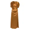 Malina Draped Maxi Dress In Gold