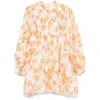 Malina Womens Pernilla Balloon-sleeve Satin Blouse Cream Peony In Multicolor