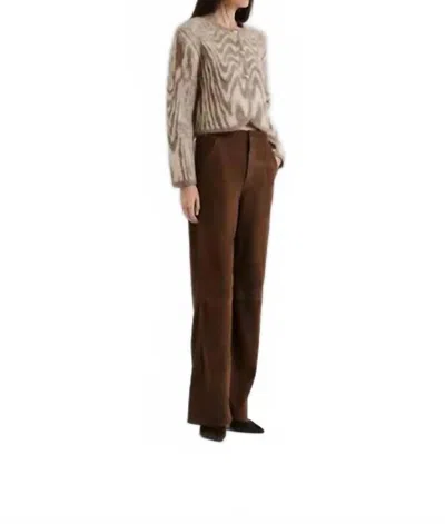 Malina Felise High Rise Suede Pants In Caramel In Brown
