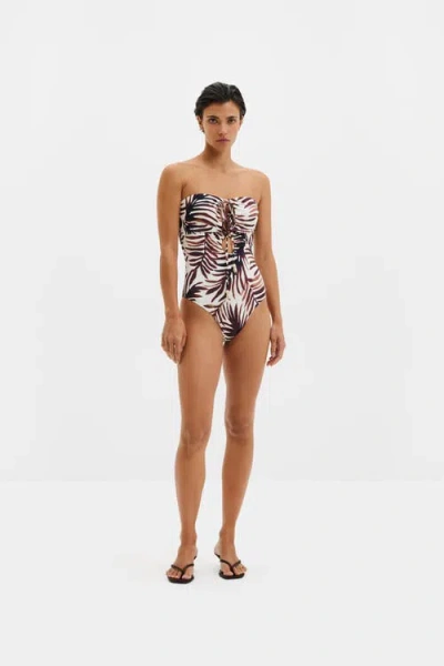 Malina Idalia Bandeau Cut Out Swimsuit In Multi