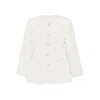 Malina Buttoned Tweed Jacket In White