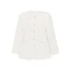 Malina Buttoned Tweed Jacket In White