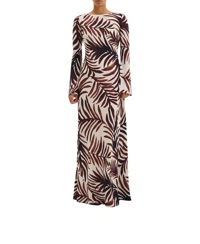 Malina Jennelie Open Back Chiffon Maxi Dress In Multi