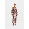 Malina Joseline Sheer Drawstring Maxi Kaftan In Multi