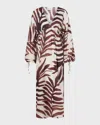 Malina Joseline Sheer Drawstring Maxi Kaftan In White