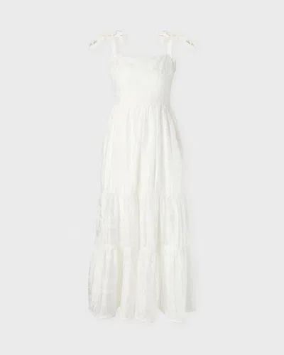 Malina Klänning Adri Embroidered Maxi Vit