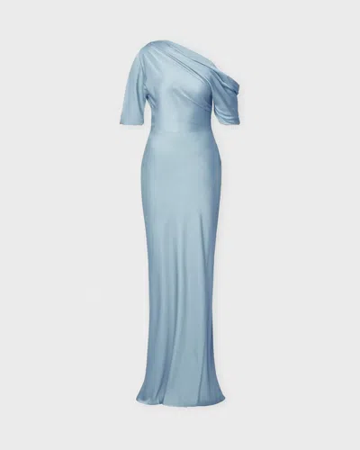 Malina Klänning Marisa Asymmetrical Satin Maxi Dusty Blue