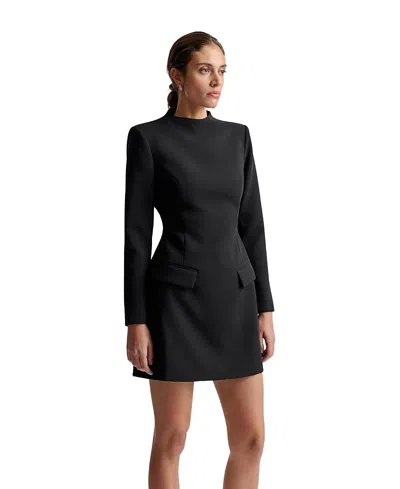 Malina Leanna High Neck Mini Dress In Black