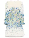 Malina Womens Ditsy Leoni Floral-print Silk-blend Mini Dress In Neutrals