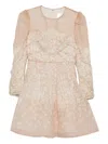 Malina Leoni Silk Mini Dress In Beige Leo In Neutral