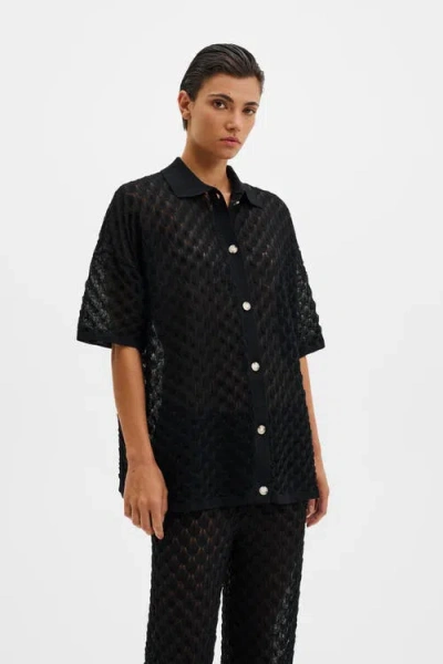 Malina Moa Knitted Shirt In Black