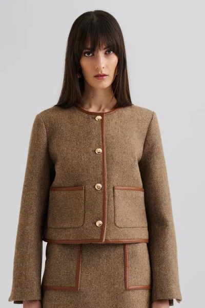 Malina Ninette Dressed Wool Jacket In Brown