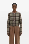 Malina Ninette Tailored Wool Crop Jacket In Multi