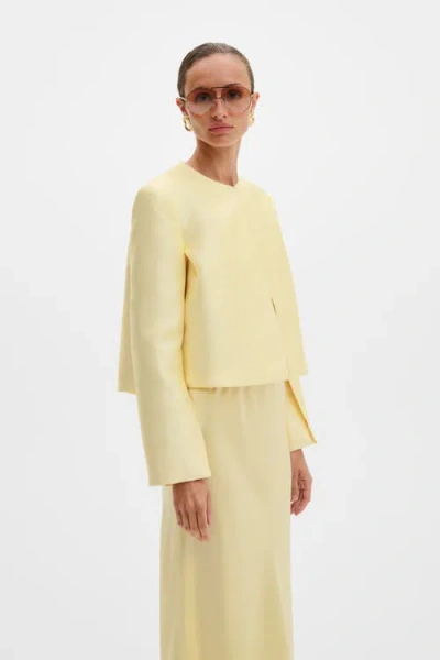 Malina Ruthie Cropped Long Sleeve Blouse In Yellow