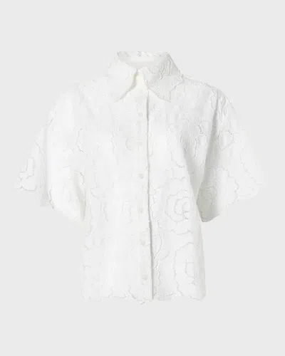 Malina Shirt Claudia Short Sleeve Lace In White
