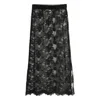 Malina Floral-lace Midi Skirt In Black