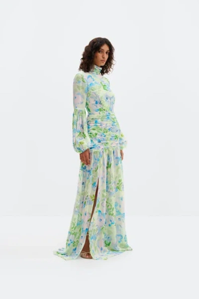 Malina Thalia Draped Waist Maxi Dress