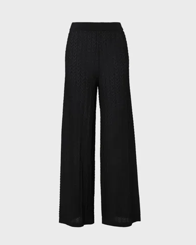 Malina Trousers Martina Wide Structure Knitted In Black