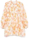 Malina Womens Pernilla Balloon-sleeve Satin Blouse Cream Peony In Neutrals