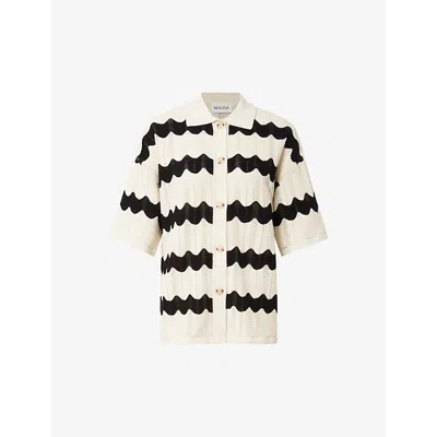 Malina Womens Black Stripe Alana Striped Knitted Shirt