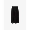 Malina Womens Black Tamara Embroidered-pattern Cotton Midi Skirt In Black