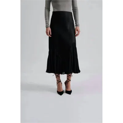 Malina Women's Penelope Frill Detailed Midi Skirt In Black In Multi