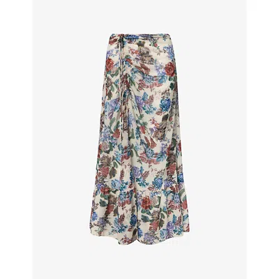 Malina Womens  Amandine Split-hem Mesh Maxi Skirt In Botanic Florals