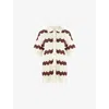 Malina Womens Brown Stripe Alana Oversized-fit Short-sleeve Striped  Knitted Shirt Xs
