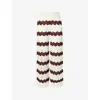 Malina Womens Keily Striped Knitted Trousers Brown Stripe Xs In White