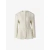 Malina Womens  Carol Fitted Round-neck Wool-blend Blazer In Vanilla