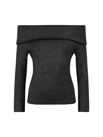 Malina Womens Cirella Knitted Off Shoulder Top In Black