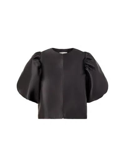 Malina Womens Cleo Pouf Sleeve Blouse In Black
