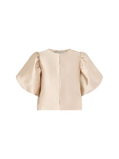 Malina Womens Cleo Pouf Sleeve Blouse In Sand