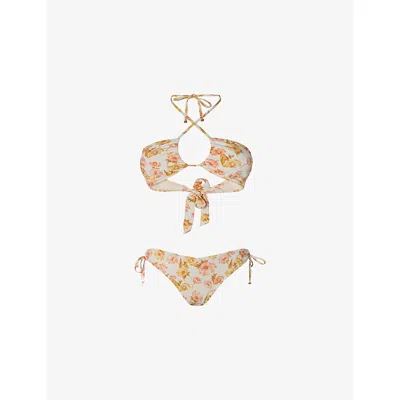 Malina Womens  Blanka Floral-print Bandeau Bikini Top