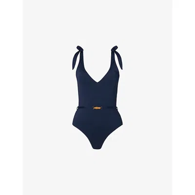 Malina Womens Sally V-neck Swimsuit Dark Blue Xl