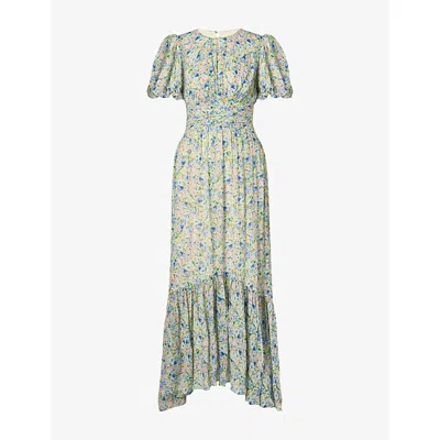 Malina Womens Ditsy Beatrice Short-sleeve Woven Maxi Dress