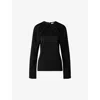 Malina Womens Evie Pleated-neck Flared-cuff Satin Blouse Black In Black