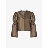 Malina Womens  Zoey Puff-sleeve Satin Blouse In Gold Metallic